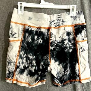 Black tie dye biker shorts